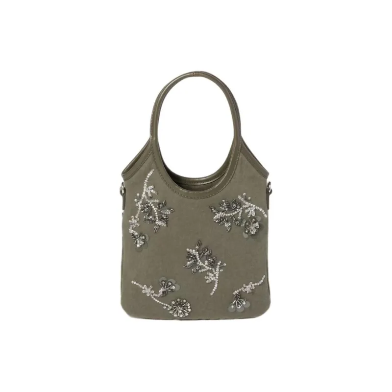 MIU MIU Ivy Fabric Shoulder Bag, Crossbody Bag, Handbag Regular Women's Olive Green-3