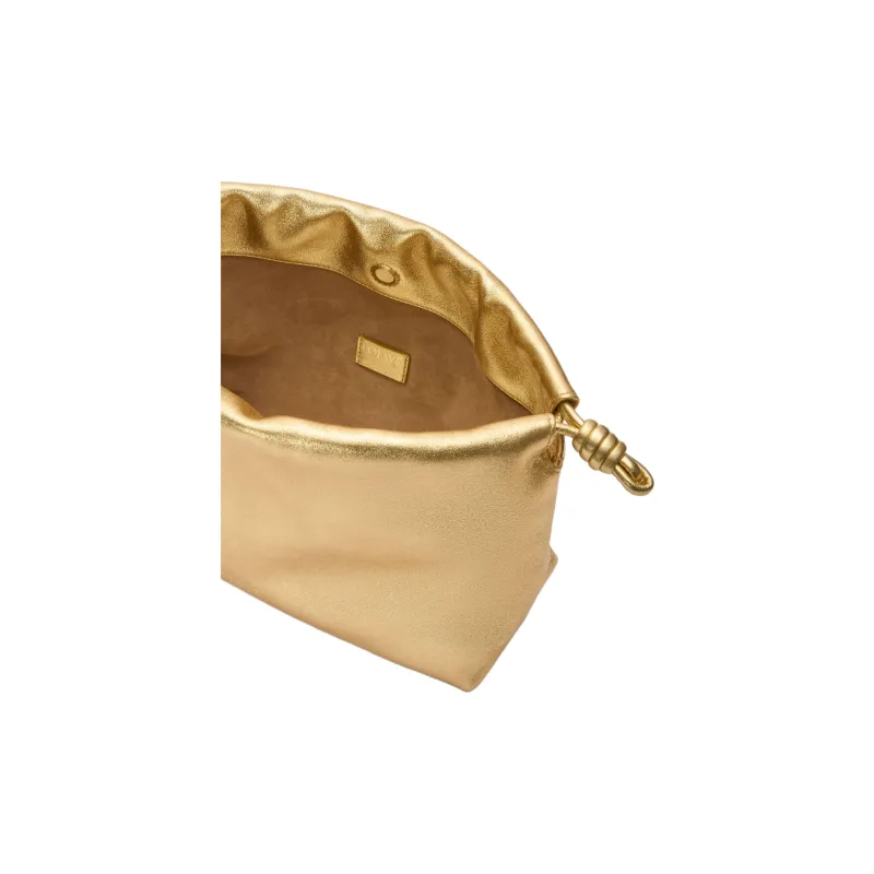 LOEWE Flamenco Lambskin Portable Crossbody Bag Shoulder Bag Medium Size Women's Gold-6
