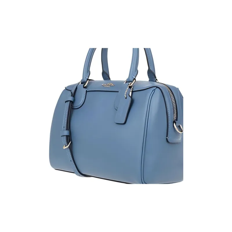 COACH Bennett Leather Boston Bag, Shoulder Bag, Crossbody Bag, Handbag Mini Women's Morandi Color-4