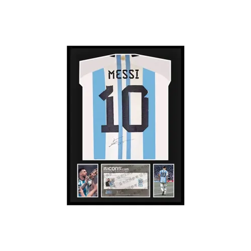 Three For Argentina National Team Second Star Jersey Icons Certificate Framed Outer Frame Approximately 65x85cm