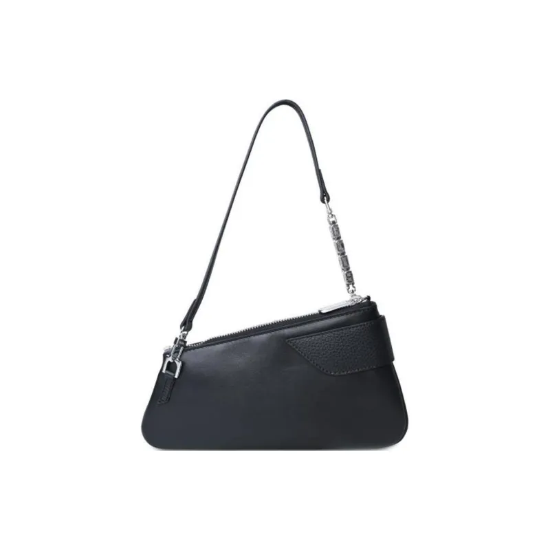 GCDS Calfskin Handbag Shoulder Bag Small Size Women's Black-2