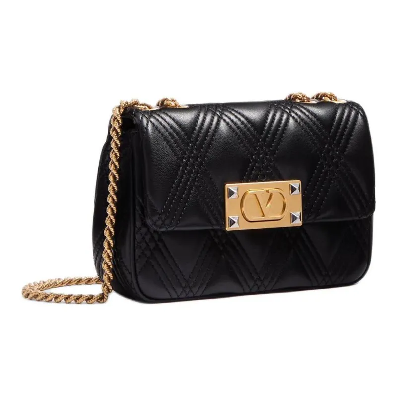 Valentino GARAVANI Leather Shoulder Bag Small Size Women's Black-1