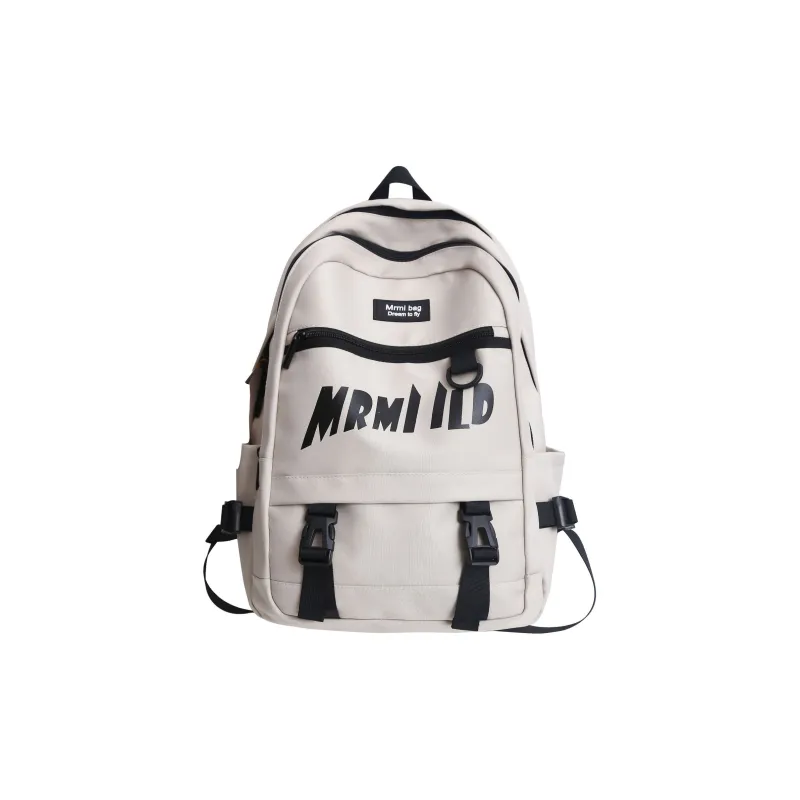 TAKI Nylon Student Backpack For Class Regular Unisex Black/Gray/Ecru-8