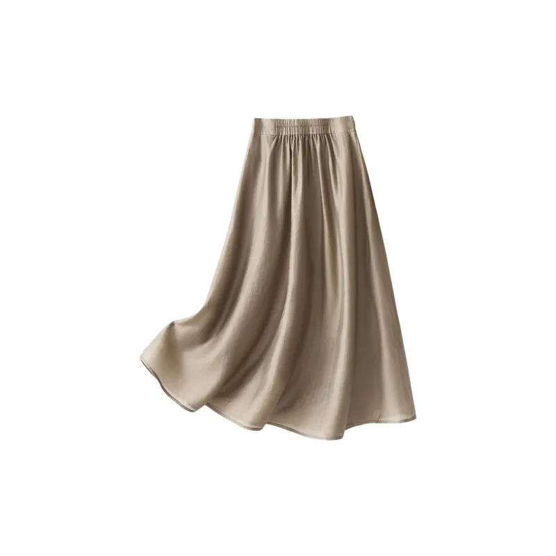 IHIMI Casual Long Skirt Women's Tea Leaf Brown-1