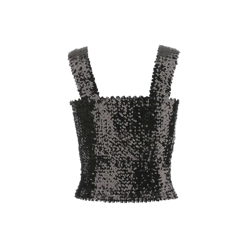 SAINT LAURENT Sequin Sleeveless Top-1
