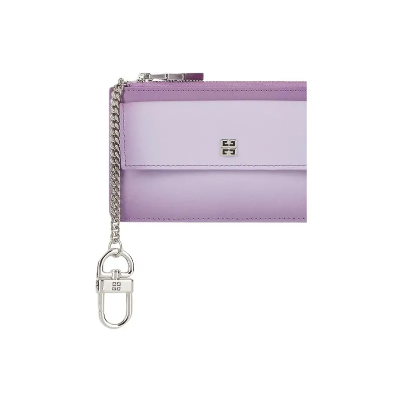 Givenchy 4G Cow Leather Card Holder Women's Purple-3