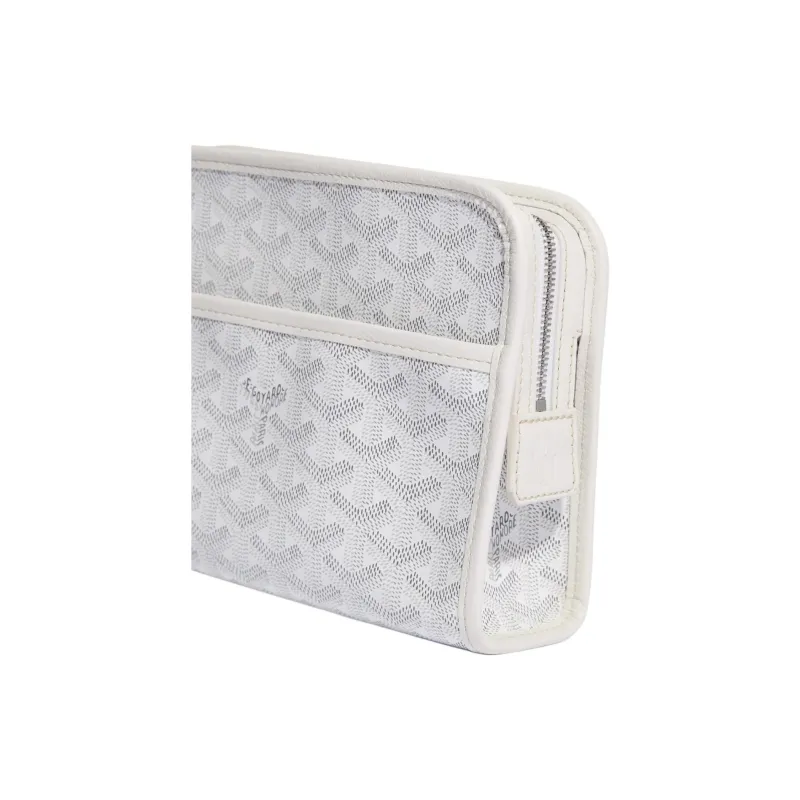 GOYARD JOUVENCE Canvas Toiletry Bag Small Size Unisex White-3
