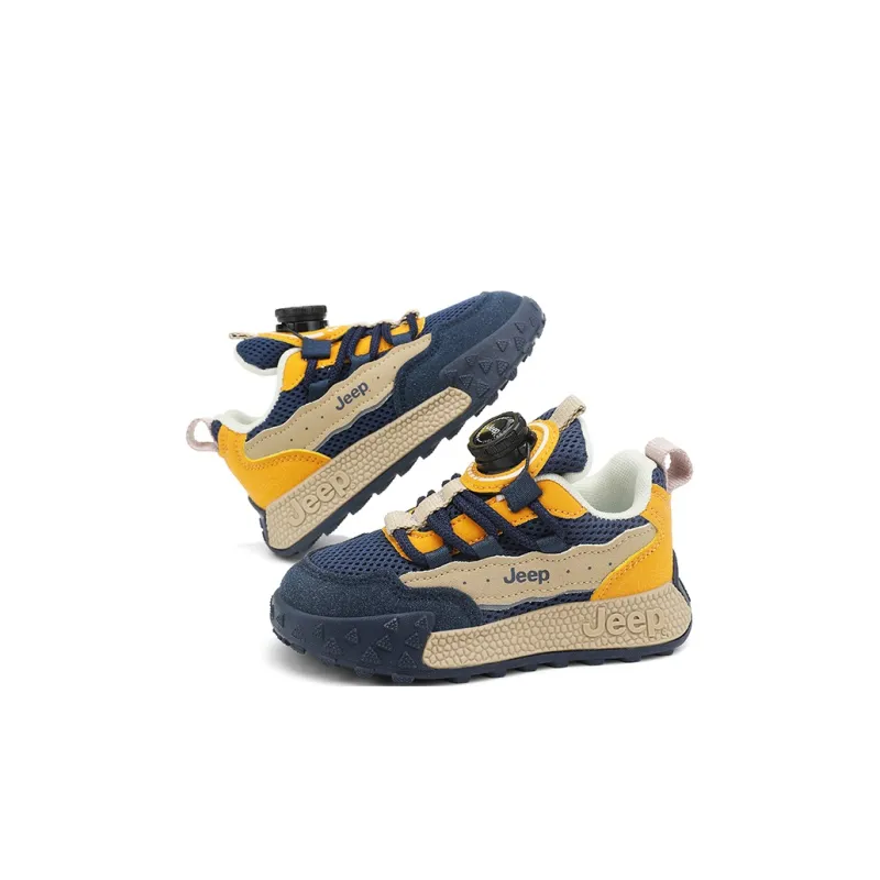 Jeep Abrasion-Resistant Slip-Resistant Cushioning Kids Lifestyle Shoes Dark Blue Orange Kids'-6