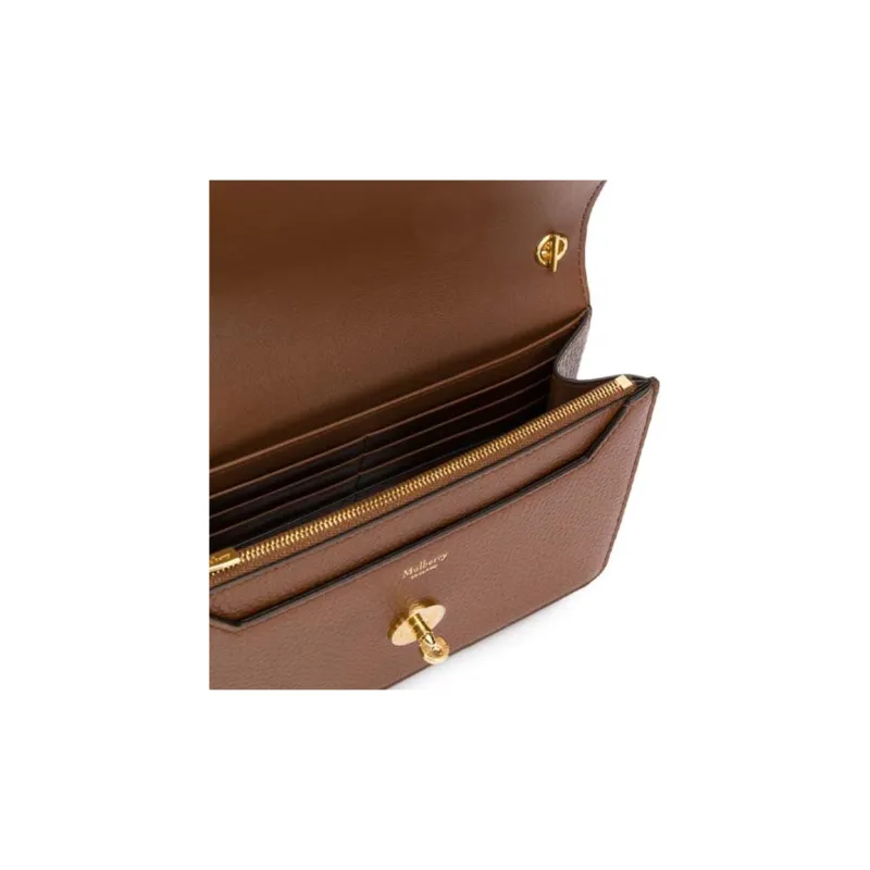 Mulberry Cow Leather Shoulder Bag Women's Brown-2