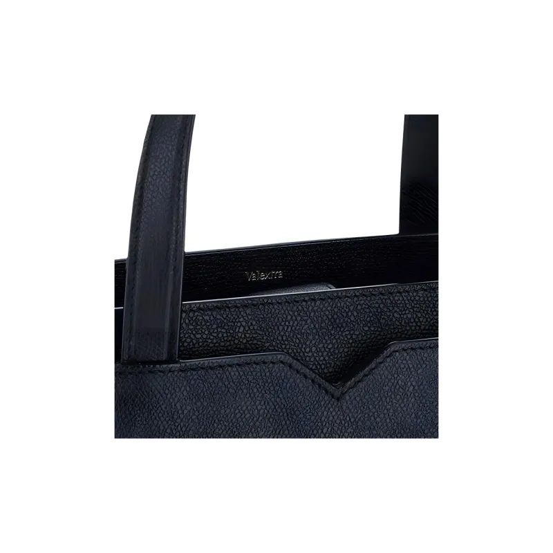 Valextra Calfskin Tote Bag, Shopping Bag, Handbag Men's Black-3