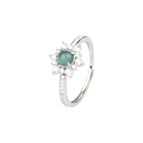 QIXIANG Ice Glutinous Jadeite Rings Women's