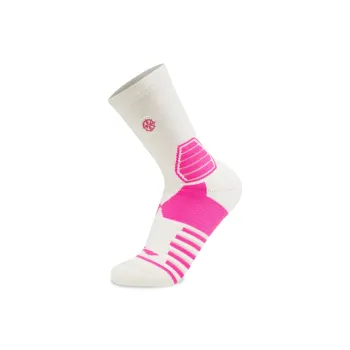 LiNing Basketball Collection Knee High Socks Unisex 1 Pack Standard White Fluorescent Shimmer Pink