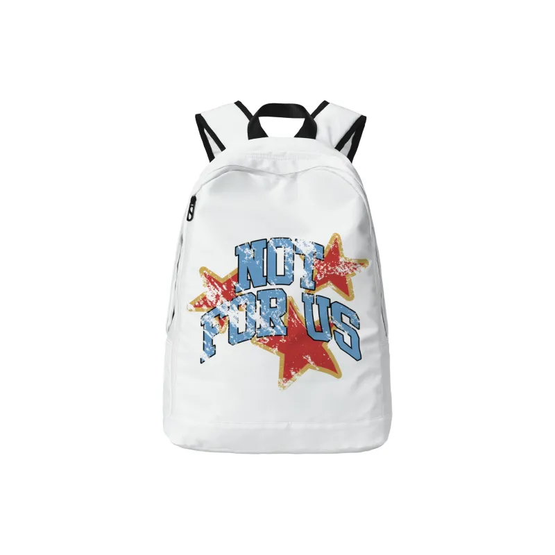 QRST NOT For US Collaboration Polyester Backpack Unisex White-0
