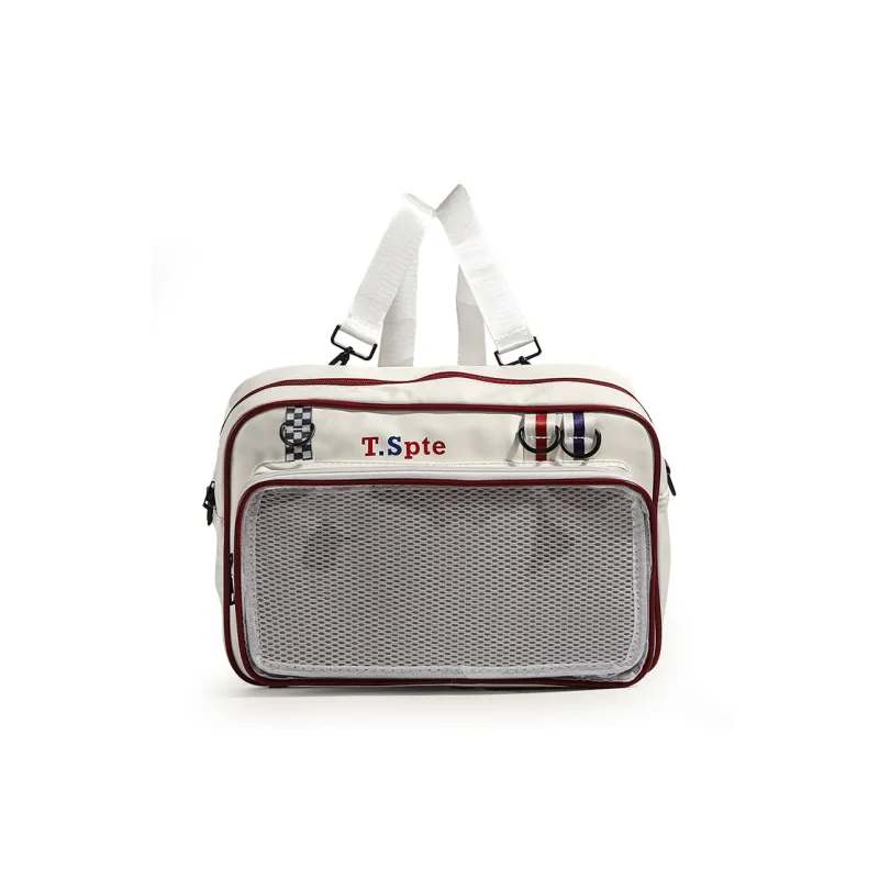 TAKI Color Block Stylish Doll Bag Badge Shoulder Bag, Crossbody Bag Ita Bag Unisex-5