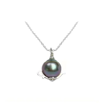 SIYIJIA Saltwater Pearl Necklaces Unisex Peacock Green