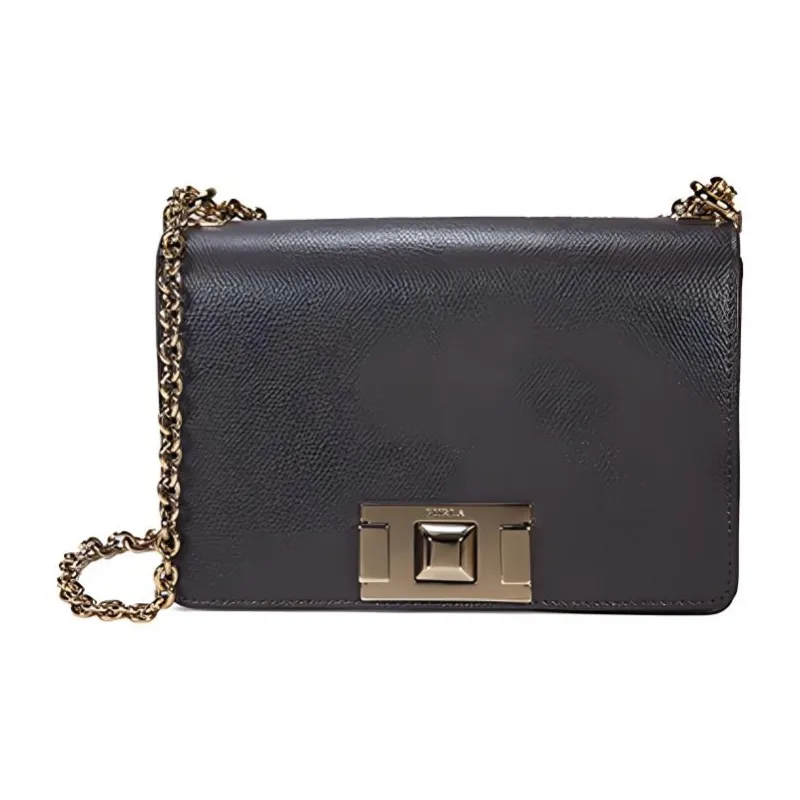 Furla Mimi Collection Cow Leather Crossbody Bag, Shoulder Bag Mini Women's Black-0