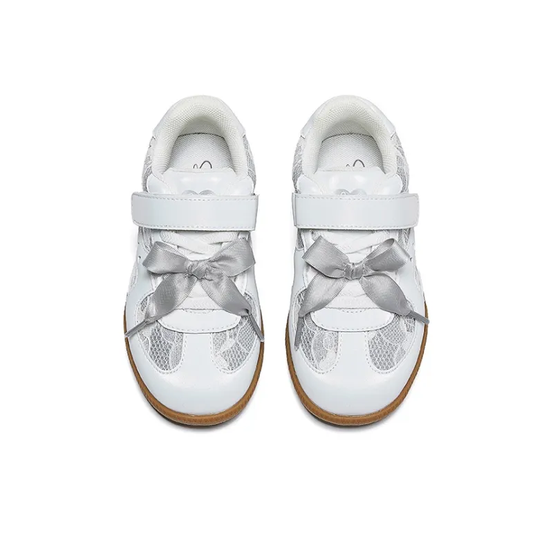 Snoffy Durable Breathable Low Top Kids' Skateboarding Shoes Pearl White Kids'-2