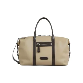TF Leather One Shoulder Crossbody Bag, Travel Bag Unisex Khaki