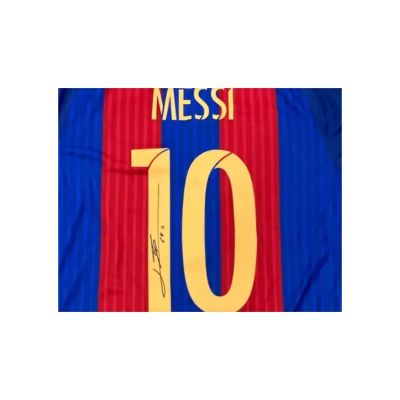 Three For 2016-17 Barcelona Team Jersey Icons Certificate Framed Outer Frame Approximately 65x85cm-2