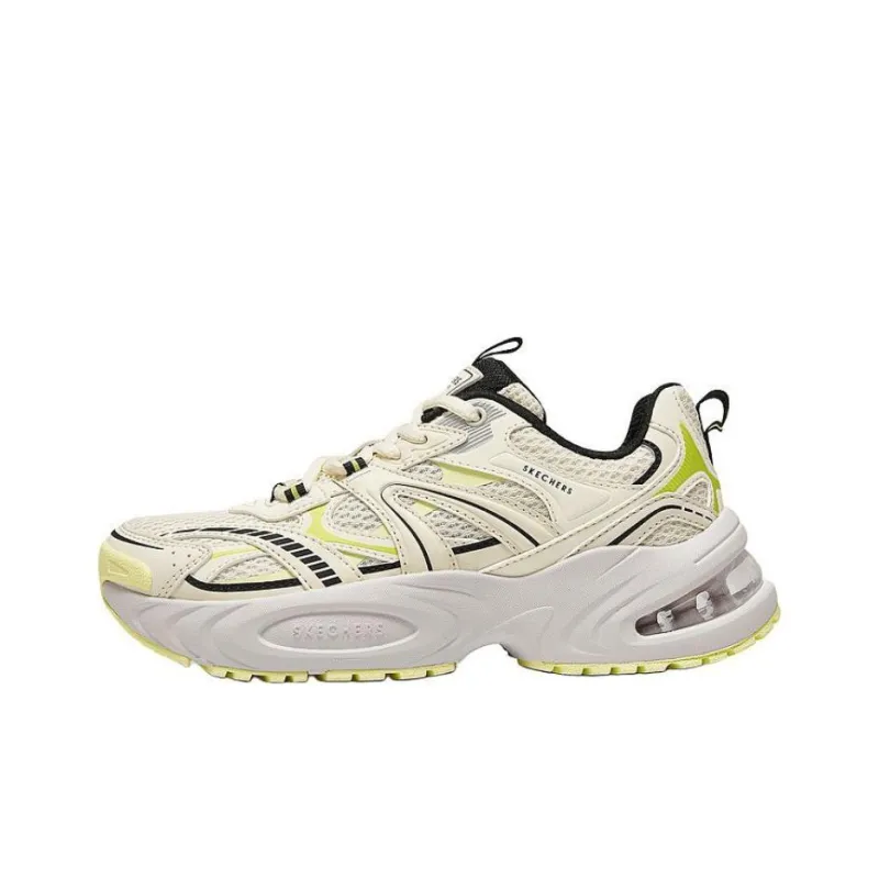 Skechers Anti Slip Wear Resistant Low Top Chunky Sneakers Women's White Yellow-0