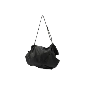Yohji Yamamoto Cow Leather Crossbody Bag Shoulder Bag Unisex Black