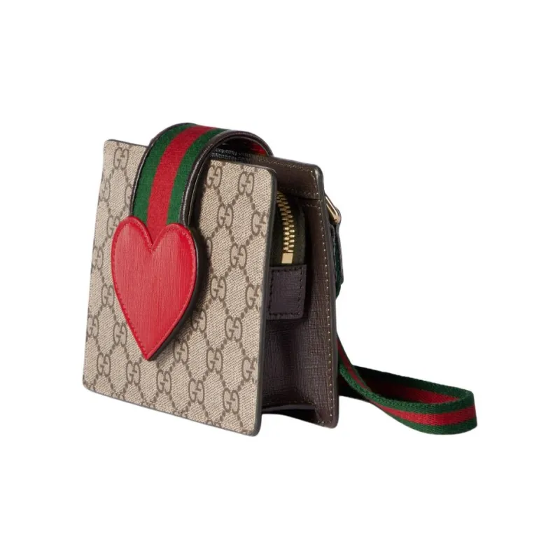 GUCCI GG Supreme Canvas Handbag Shoulder Bag Kids' Beige & Dark Brown-1