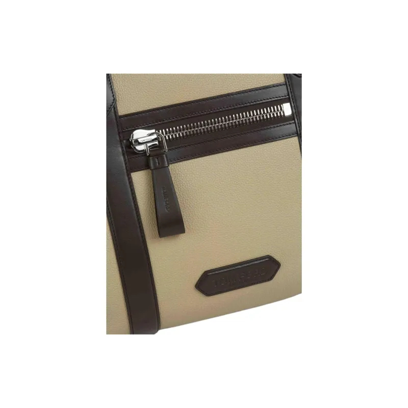 TF Leather One Shoulder Crossbody Bag, Travel Bag Unisex Khaki-4
