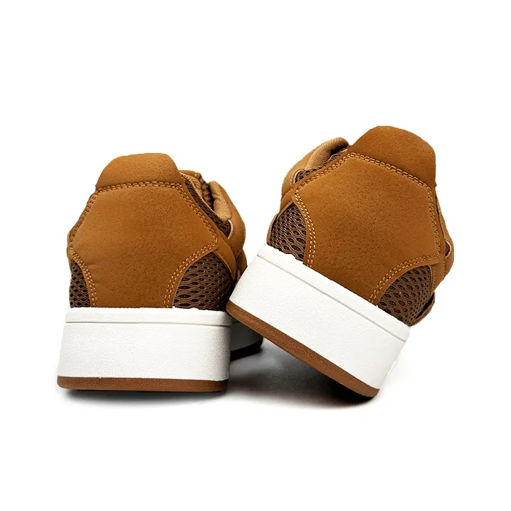 Mengsai Abrasion Resistant Slip Resistant Low Top Skateboard Shoes Men's Camel-3
