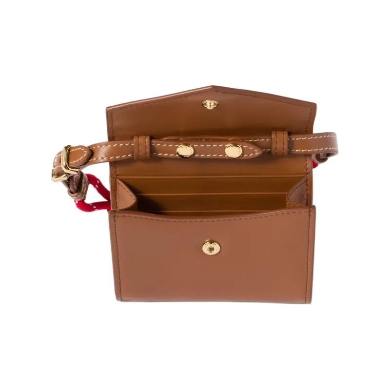 MIU MIU Leather Portable Wallet Women's Cognac-2
