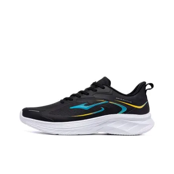 Erke Cushioned Wear Resistant Water Resistant Low Top Sprint Running Shoes Men's Black White Blue