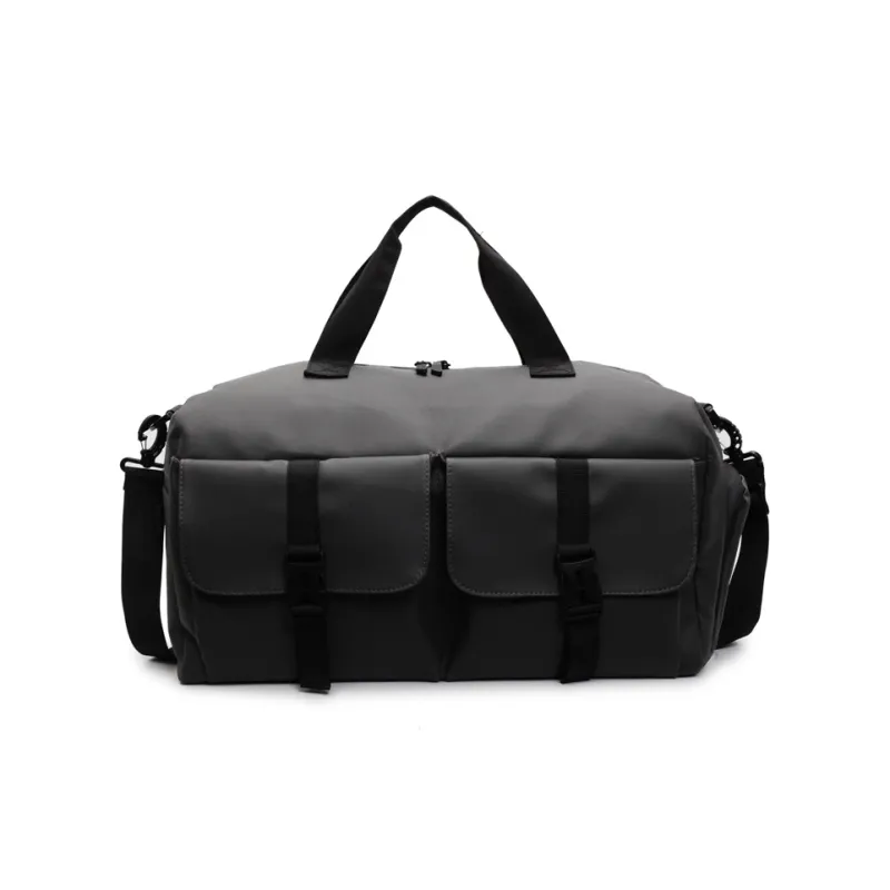 MOK Fabric Gym Bag Large Size Unisex Gray/Black/Green-0