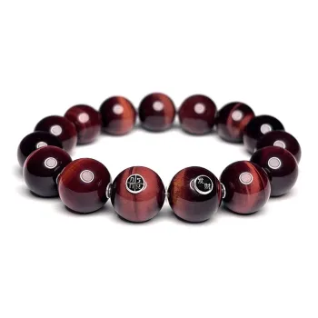 MOUNTAINS AND MANS Tiger's Eye Stone New Chinese Style Good Luck Beaded Bracelet Men's