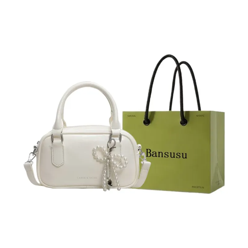Bansusu Pu Shoulder Bag Crossbody Bag Regular Women's Ecru/Silver/Burgundy/Black-0