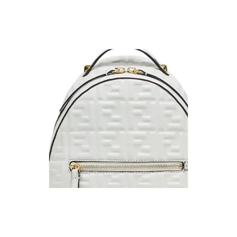 FENDI Sheepskin Backpack Mini Women's White-3