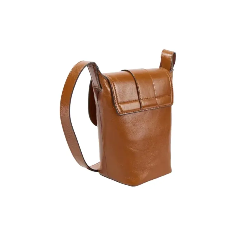Chloe Leather Shoulder Bag Crossbody Bag Mini Women's Brown-2