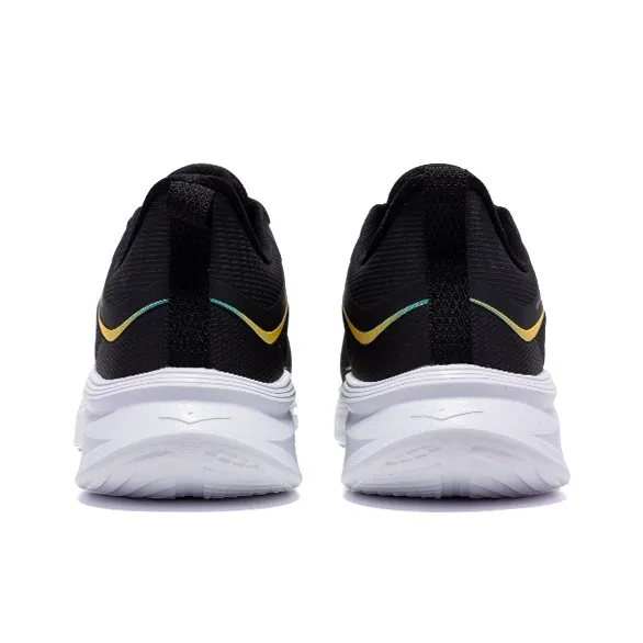 Erke Cushioned Wear Resistant Water Resistant Low Top Sprint Running Shoes Men's Black White Blue-4