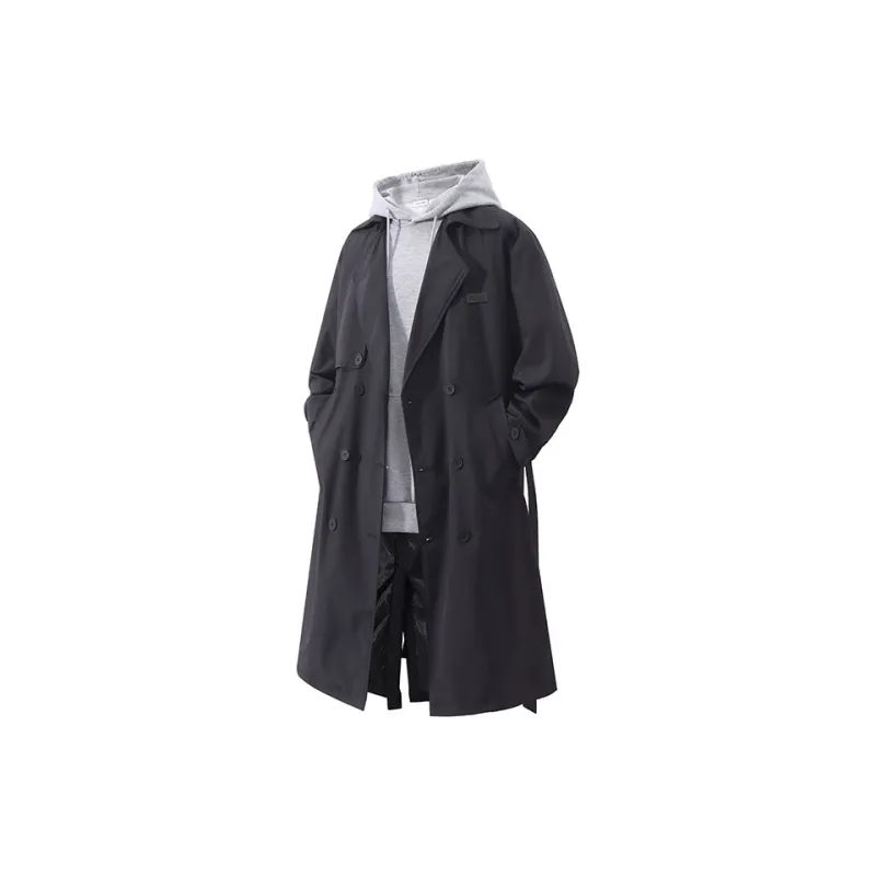 YOSICIL Trench Coat Unisex Black-7