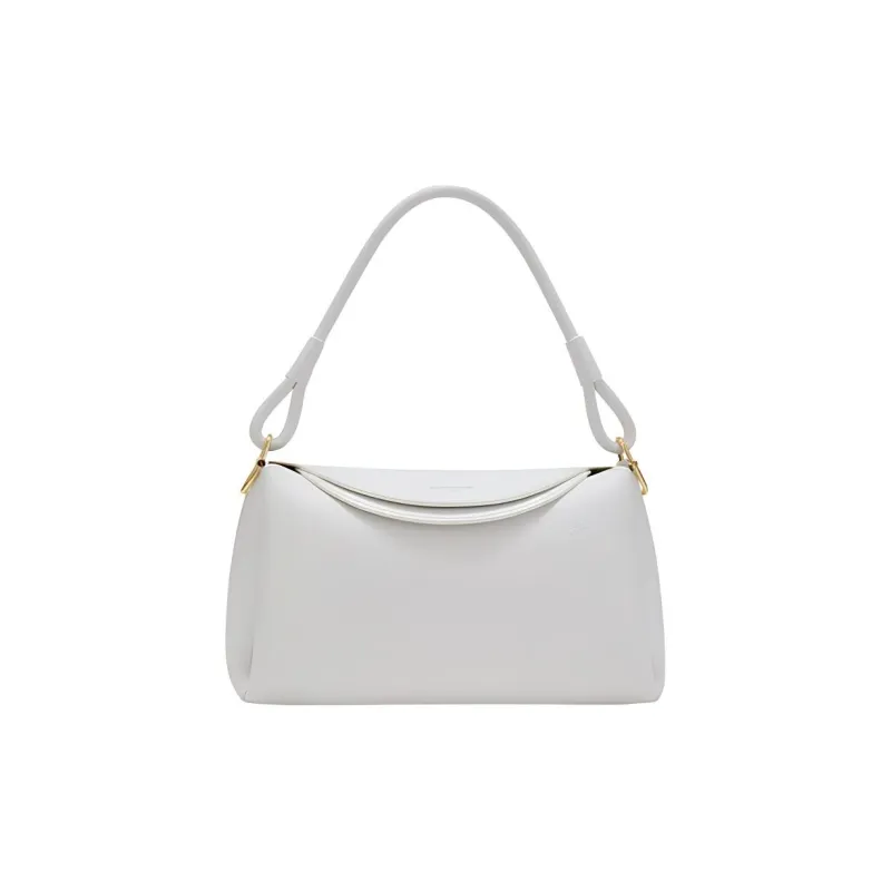 COCCINELLE Cow Leather Patchwork With Fabric Crossbody Handbag Shoulder Bag Large Size Women's Bright White-0