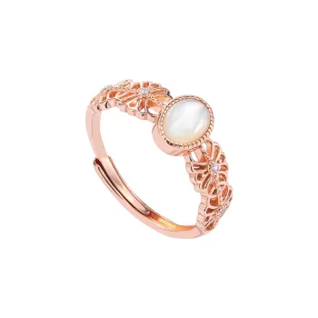 GAGA 925 Sterling Silver Rings Women's Rose Gold
