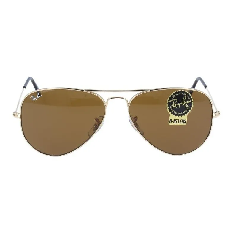 RayBan Metal Aviator Sunglasses Unisex Gold-1
