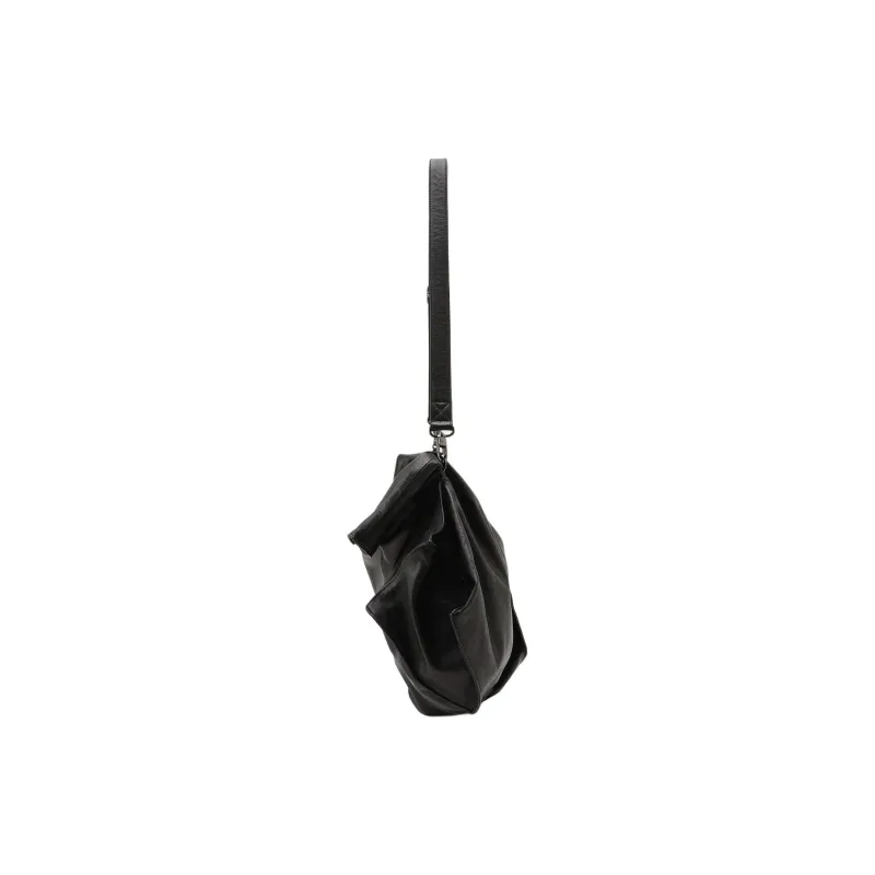 Yohji Yamamoto Cow Leather Crossbody Bag Shoulder Bag Unisex Black-1