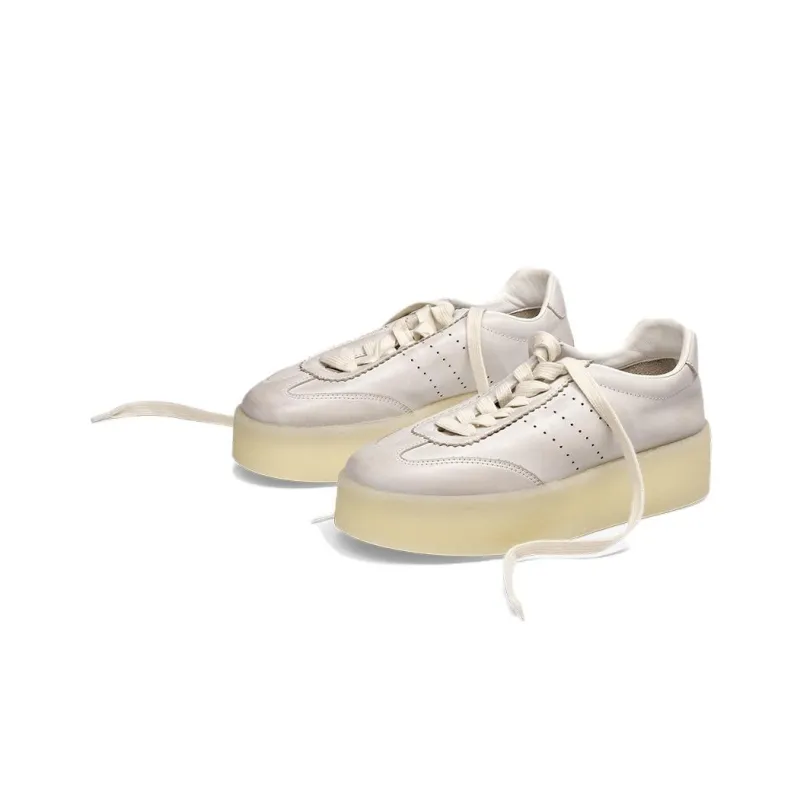 ZSAZSAZSU Cream Toast Low-Top Skateboard Shoes Women's Ecru-2