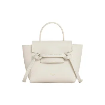 CELINE Belt Cow Leather Catfish Bag Handbag Portable Crossbody Bag Shoulder Bag Women's Candy Color Ecru