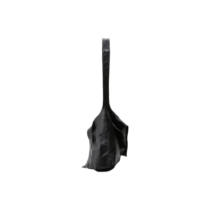 Yohji Yamamoto Cow Leather Shoulder Bag Unisex Black-2