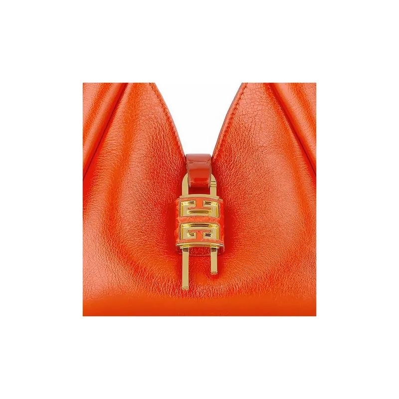 GIVENCHY Grained Calfskin Handbag Mini Women's Orange-4