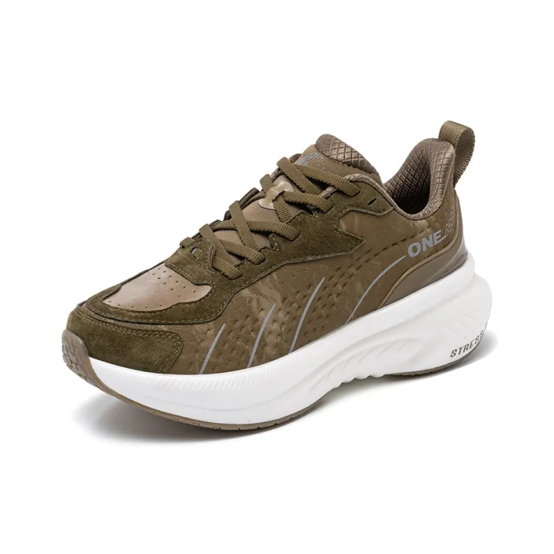 ONEMIX Cushioned Wear Resistant Breathable Low Top Casual Running Shoes Unisex Brown-1