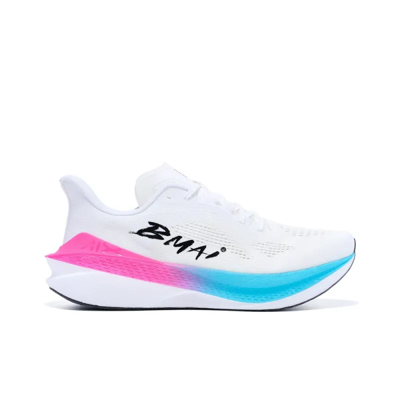 BMAI Jingtan Mix 2.0 Mid Top Running Shoes Men's White Pink Yellow Blue-2