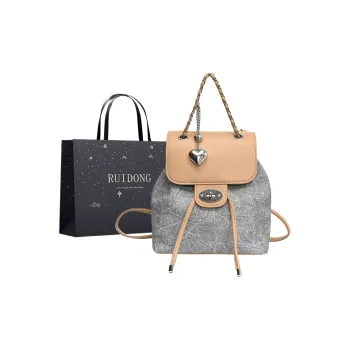 Smart PU Backpack Women's Light Blue/Dark Blue
