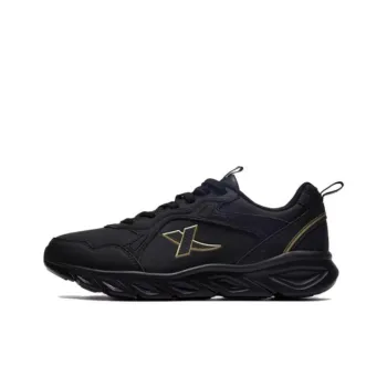 XTEP Water Resistant Low Top Running Shoes Men's Black Gold