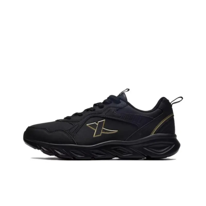 XTEP Water Resistant Low Top Running Shoes Men's Black Gold-0